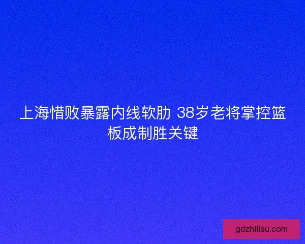 上海惜败暴露内线软肋 38岁老将掌控篮板成制胜关键